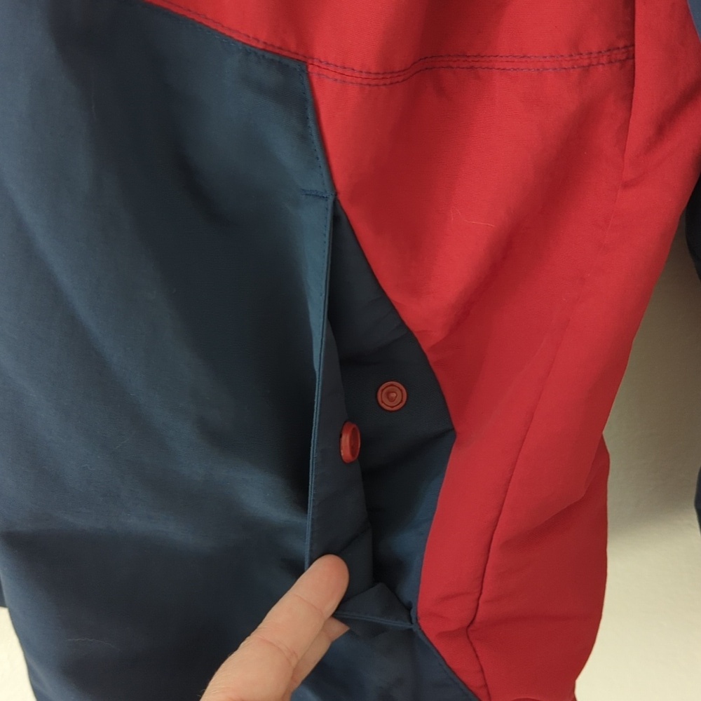 Duluth Trading Co. Colorblock Windbreaker Light Weight Jacket Red & Navy Large - Picture 4 of 7